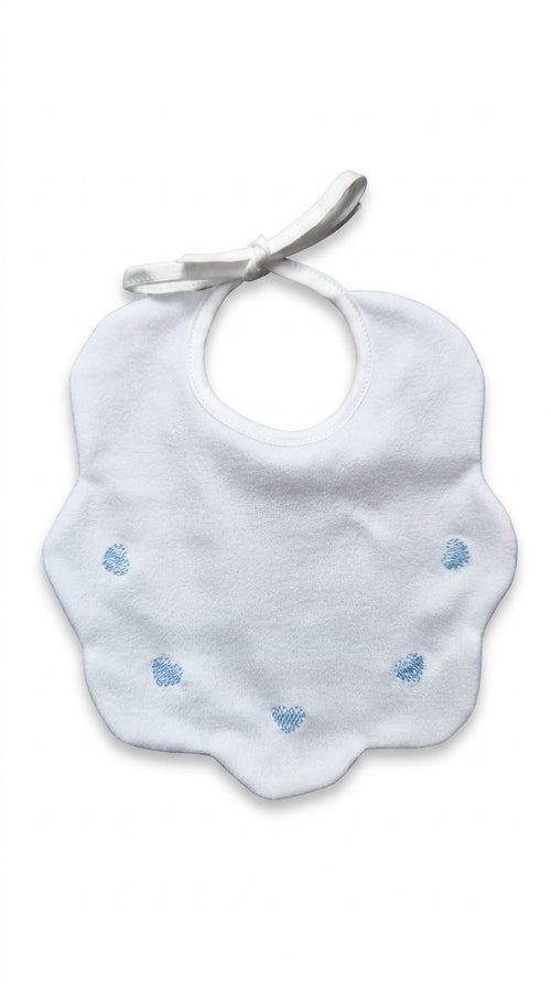 Bavetta neonato - ricamo cuore