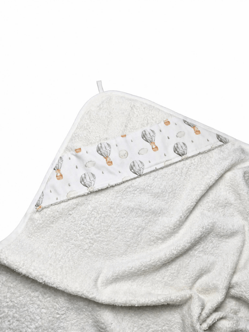 Accappatoio neonato Grande con cappuccio - Mongolfiera