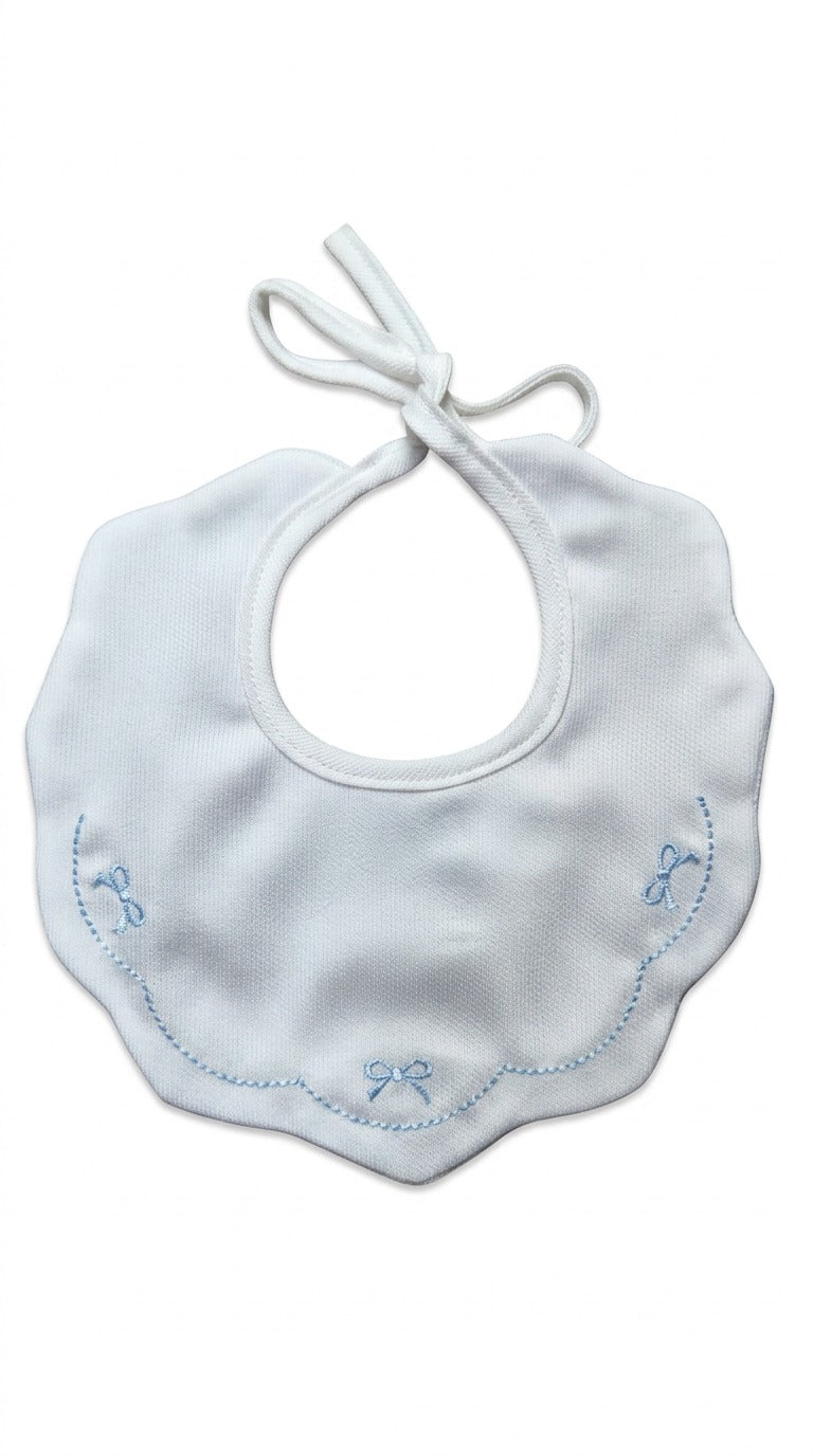 Bavetta neonato - ricamo fiocco
