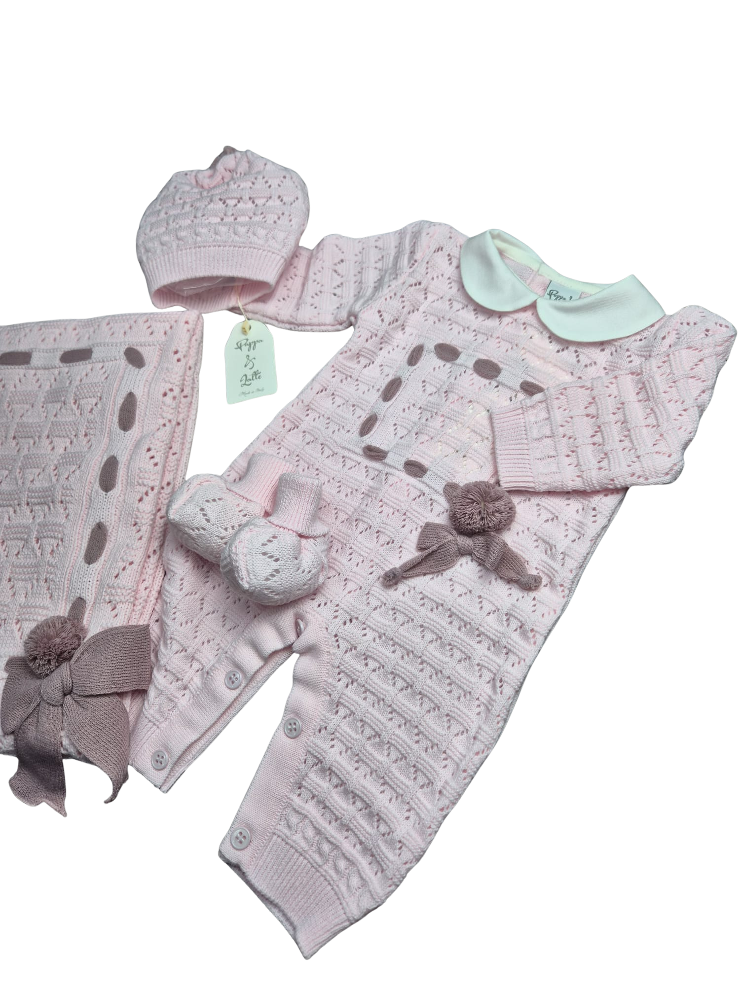 Coordinato Pappa&Latte in Lana prima uscita - scegli il tuo colore