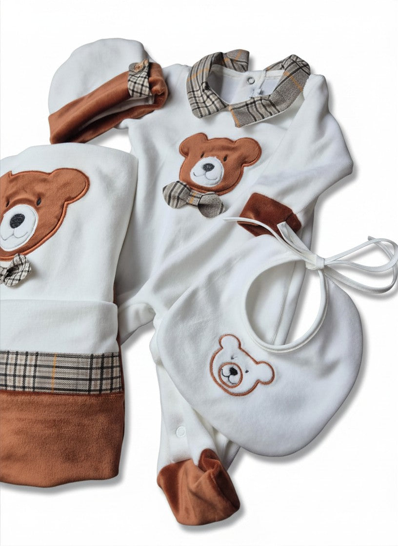 Coordinato Mini Moon Orsetto in Ciniglia - Prima uscita