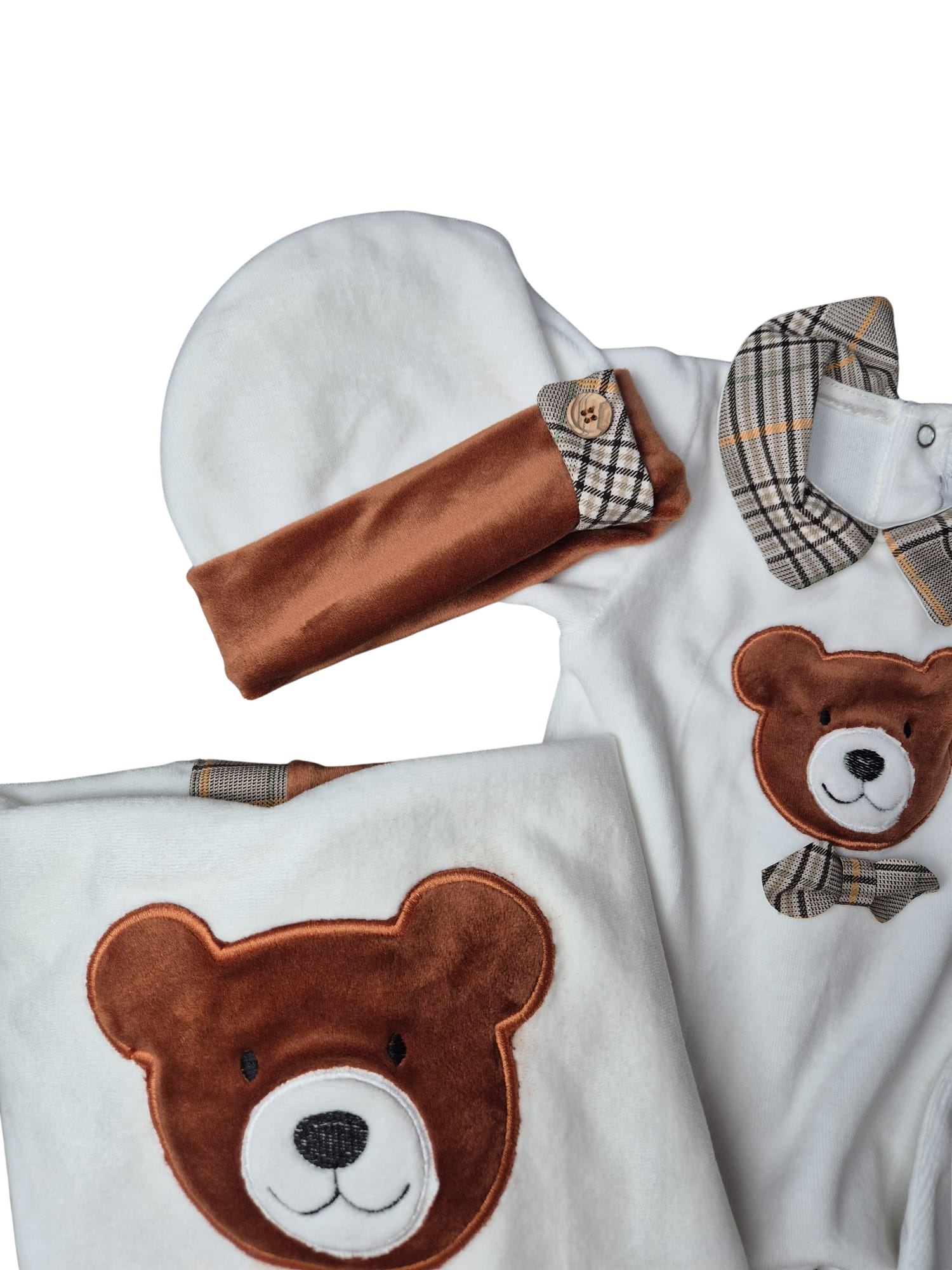 Coordinato Mini Moon Orsetto in Ciniglia - Prima uscita