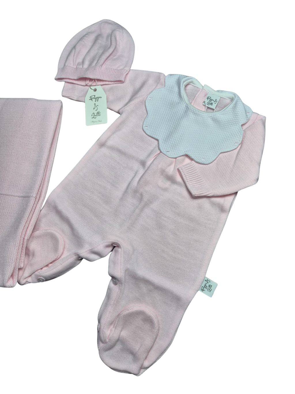 Coordinato basic Pappa&Latte in Lana prima uscita - scegli il tuo colore