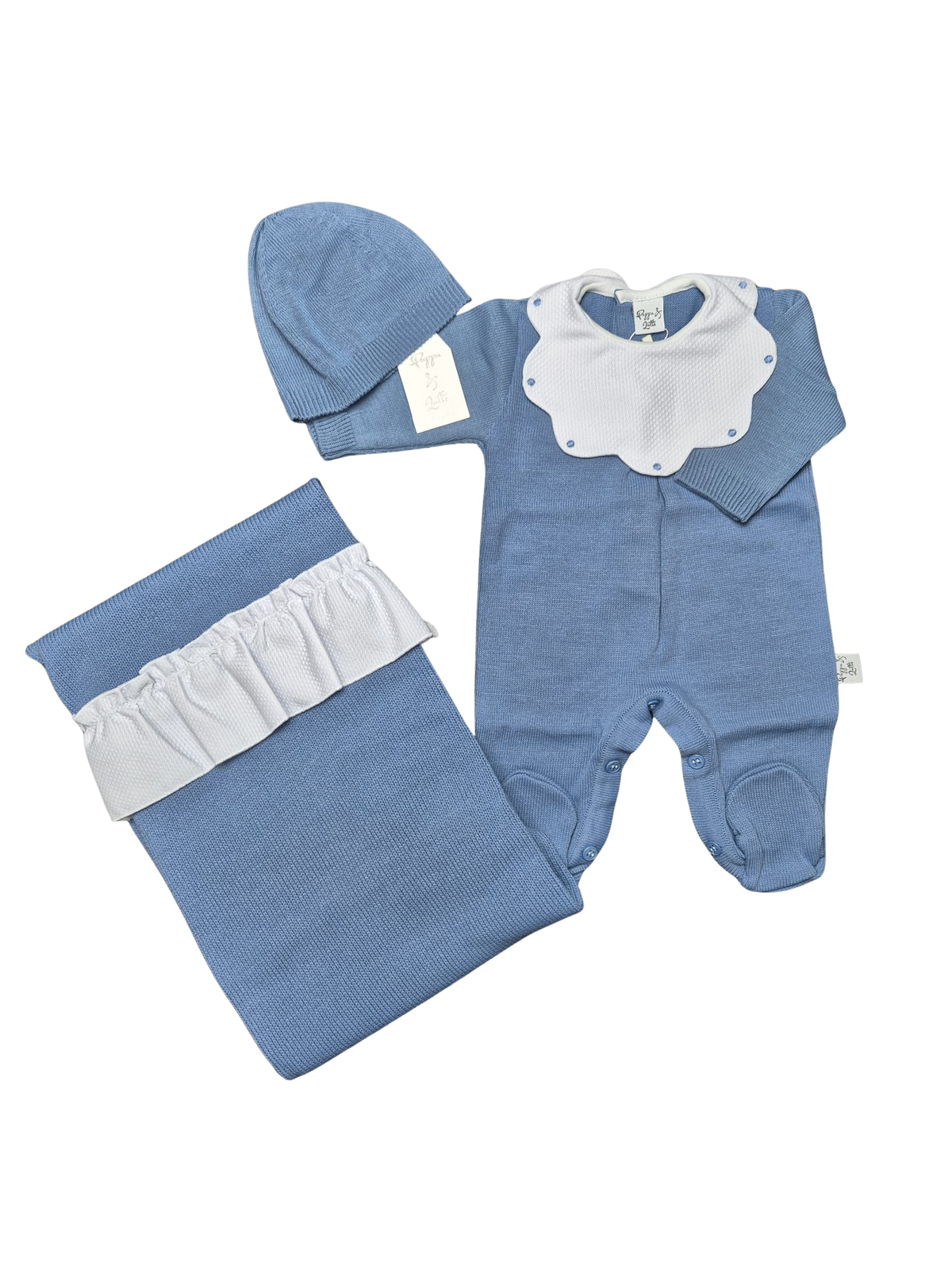 Coordinato basic ruches Pappa&Latte in Lana prima uscita - scegli il tuo colore