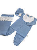 Coordinato basic ruches Pappa&Latte in Lana prima uscita - scegli il tuo colore