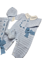 Coordinato Pappa e Latte in Lana Azzurro- prima uscita