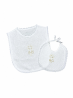 Set Battesimo Camicino e Bavetta in Lino - Bianco