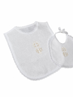 Set Battesimo Camicino e Bavetta in Lino - Bianco