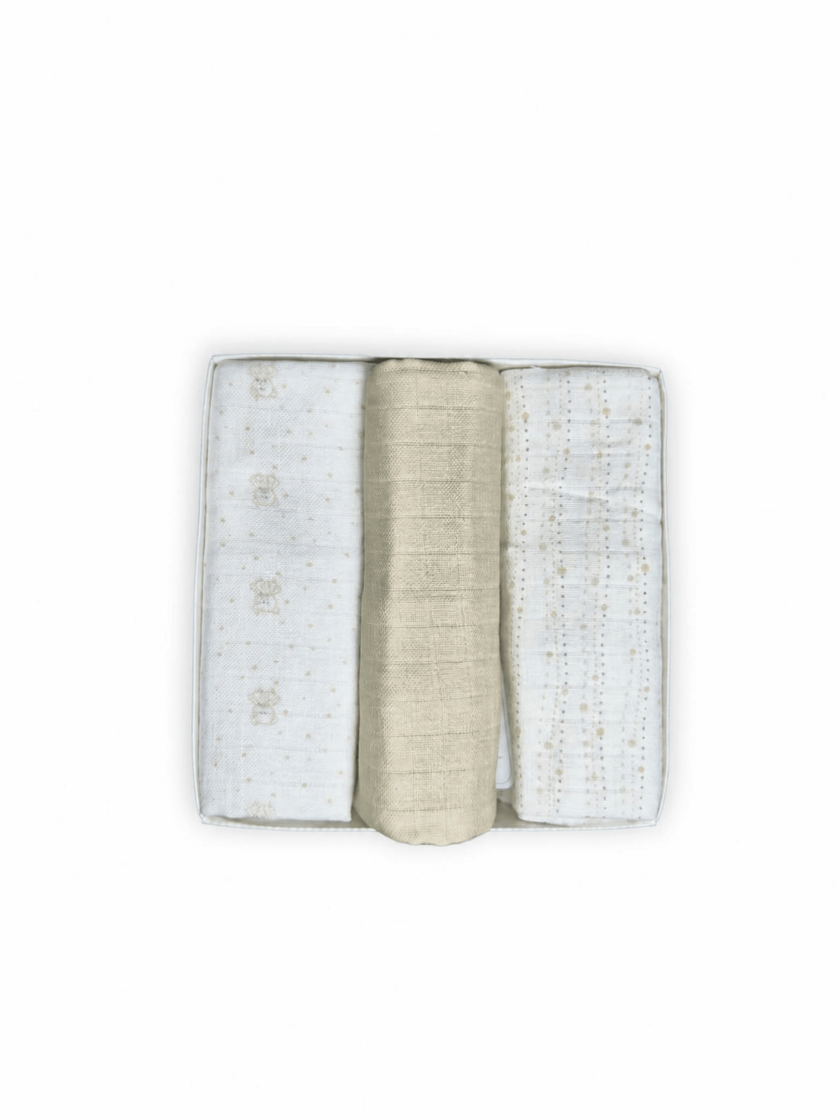 Tris Mussole garza cotone beige/tortora