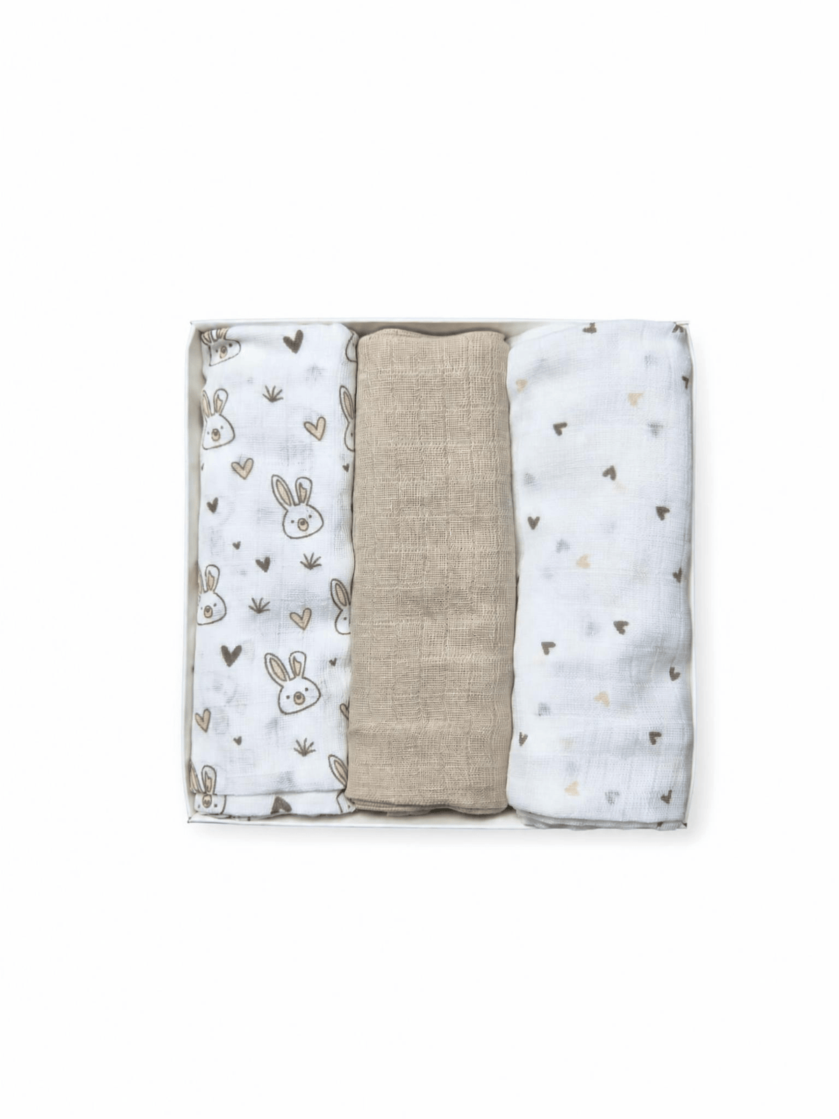 Tris Mussole garza cotone beige/tortora