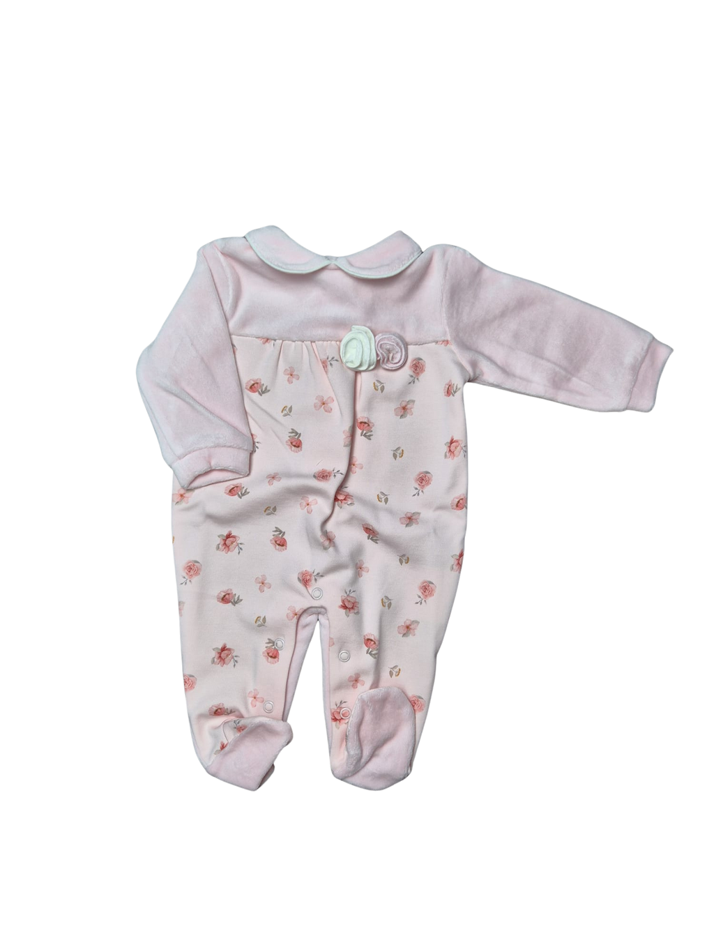Tutina Pastello Fiori Rosa in Ciniglia