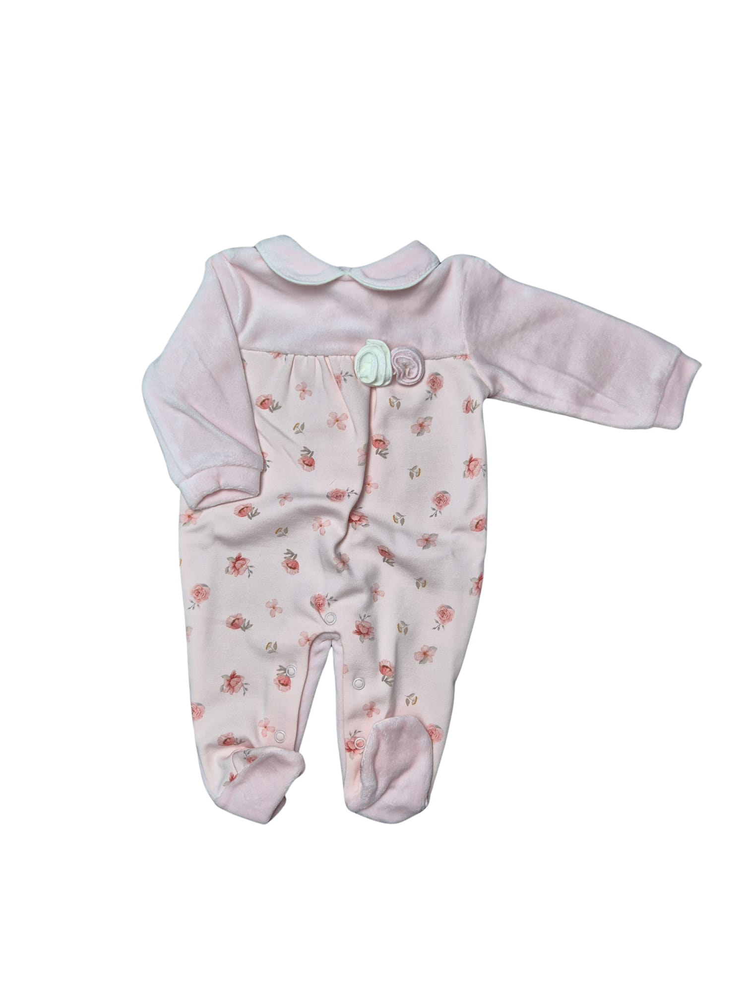 Tutina Pastello Fiori Rosa in Ciniglia