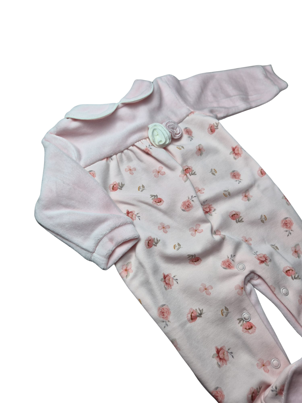 Tutina Pastello Fiori Rosa in Ciniglia