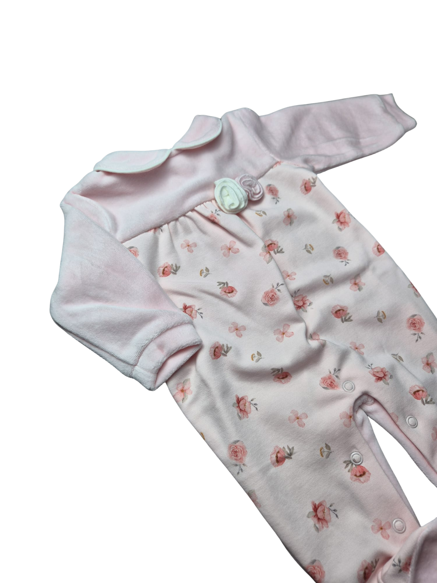 Tutina Pastello Fiori Rosa in Ciniglia