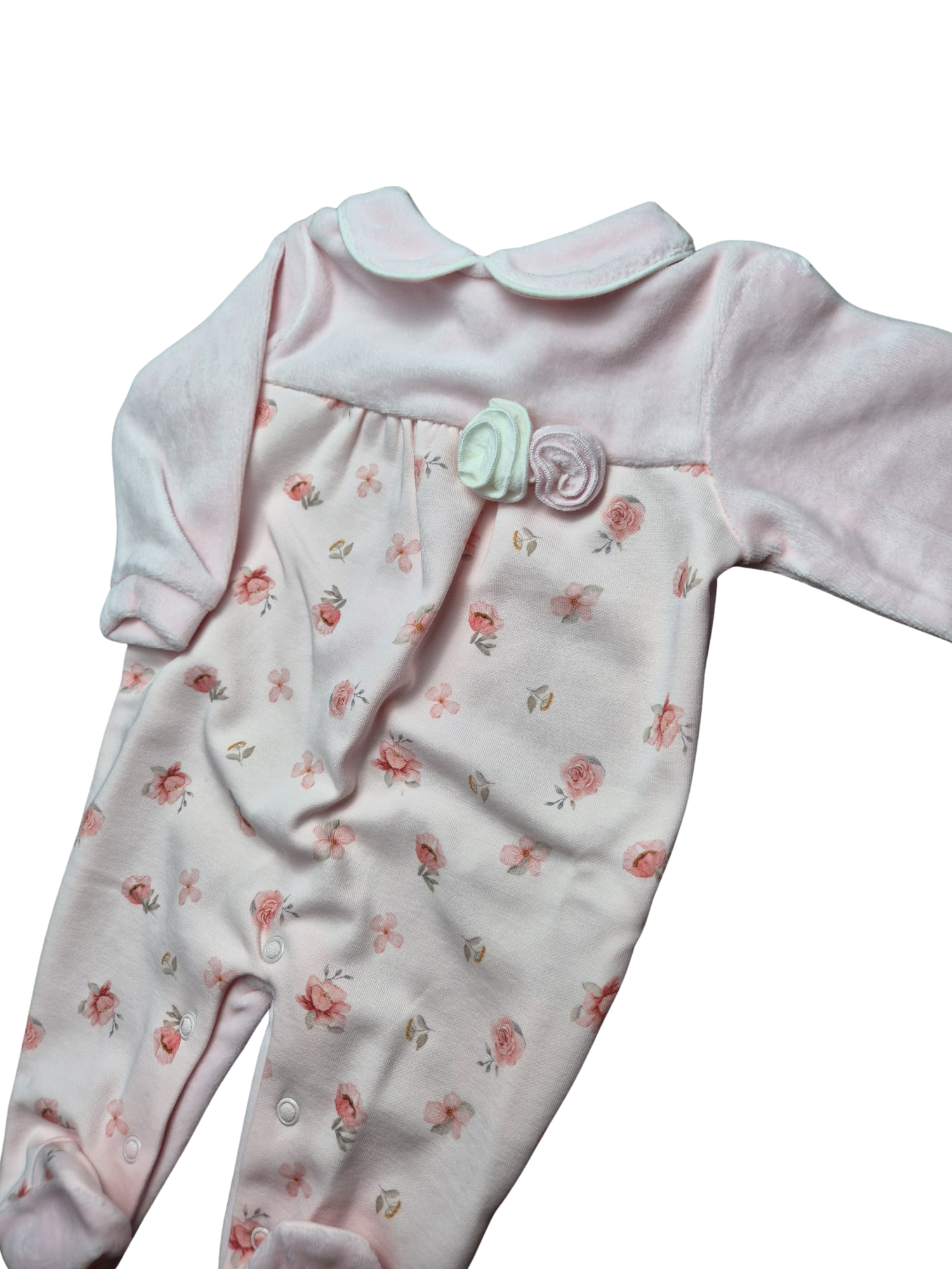 Tutina Pastello Fiori Rosa in Ciniglia